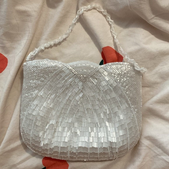 Vintage du-val hand beaded bridal style purse - Picture 3 of 7